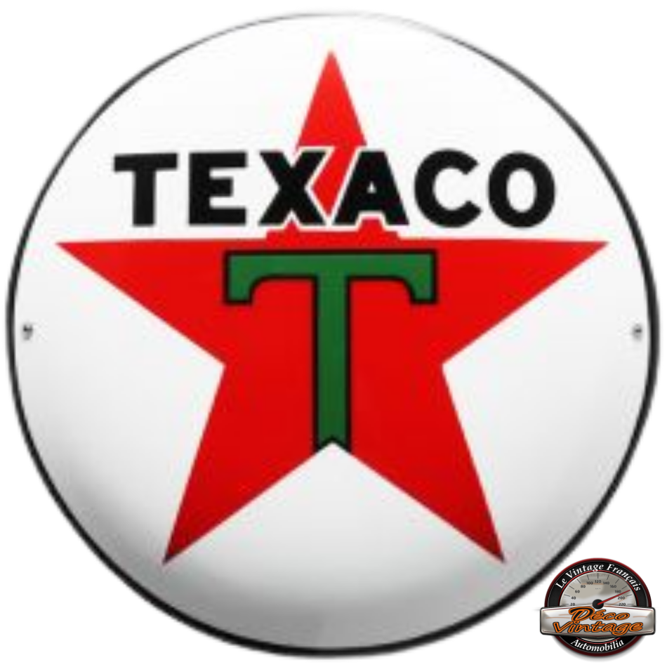 plaque émaillée texaco ronde