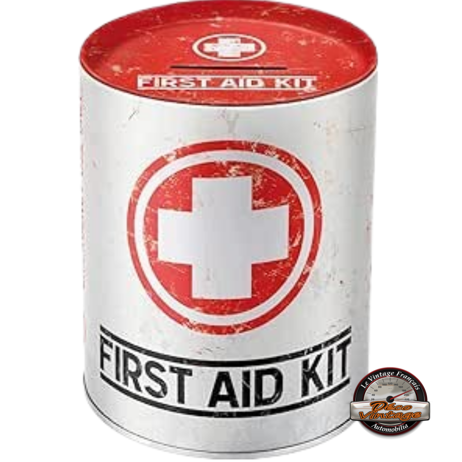 tirelire first aid rétro