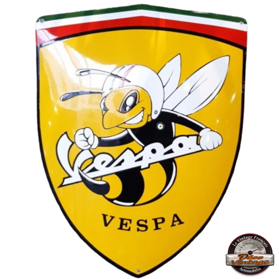 plaque émaillée guêpe vespa