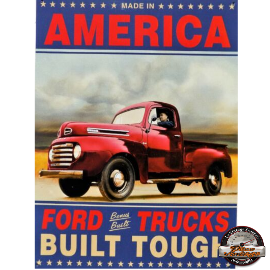 plaque vintage ford trucks made in america