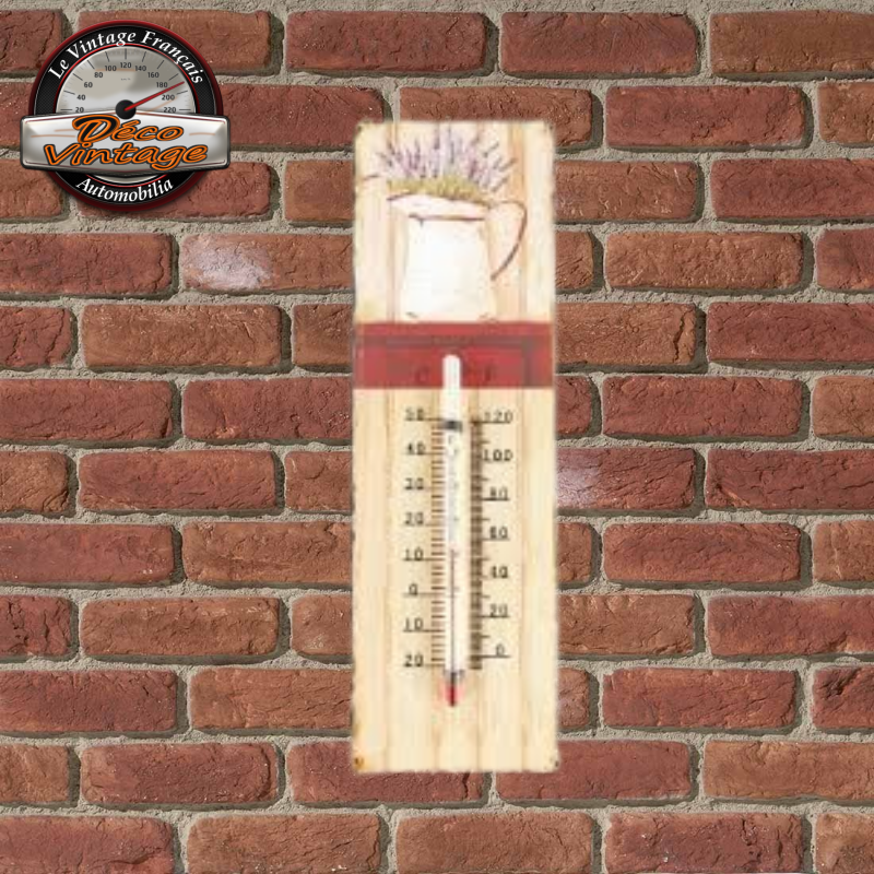 thermomètre métal déco lavande