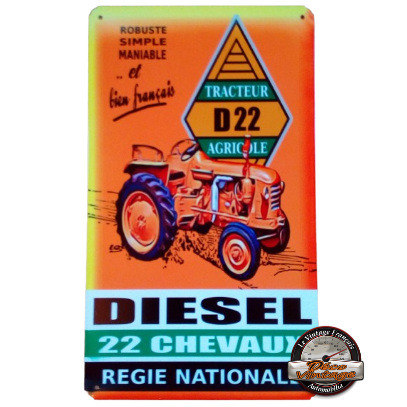 plaque métal tracteur renault d22