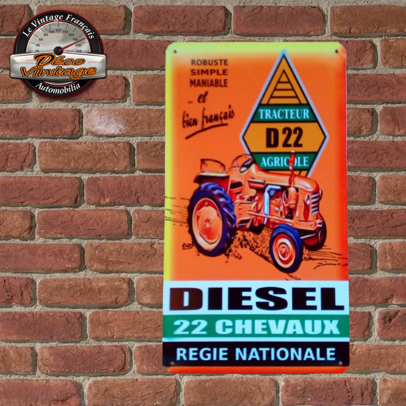 plaque publicitaire tracteur renault d22