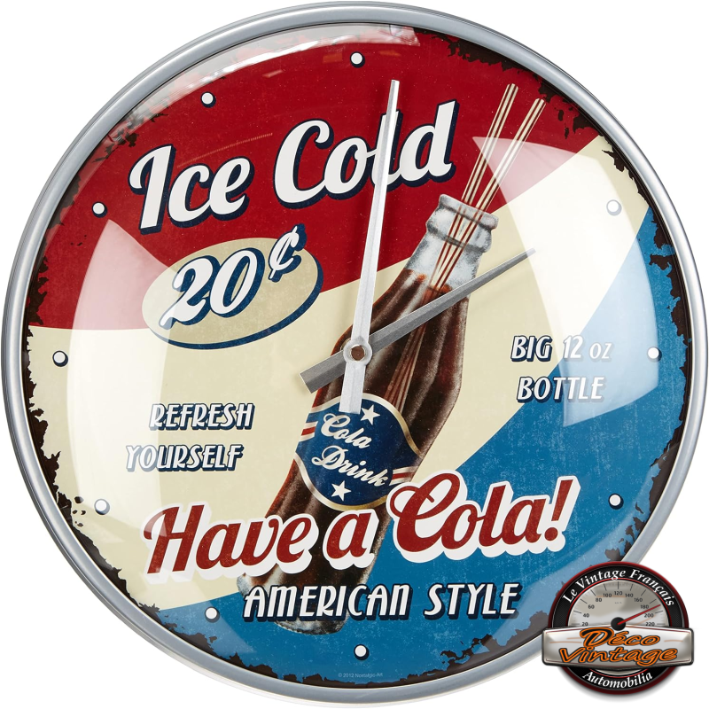 horloge rétro style americain cola