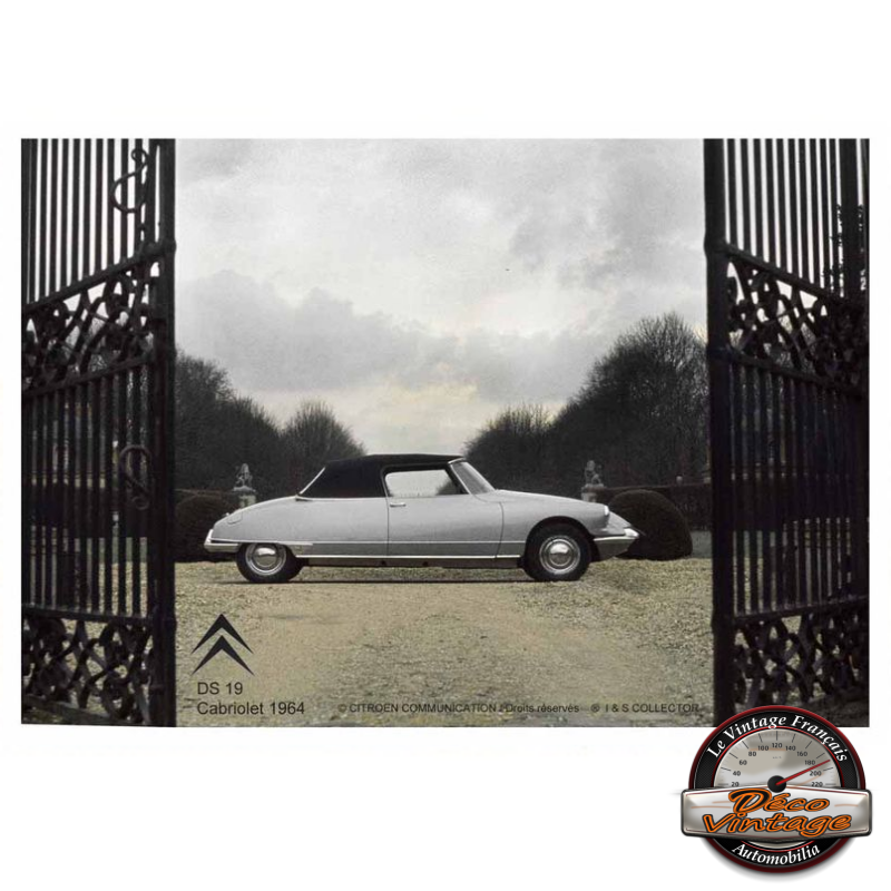 plaque métal citroen ds 19 cabriolet