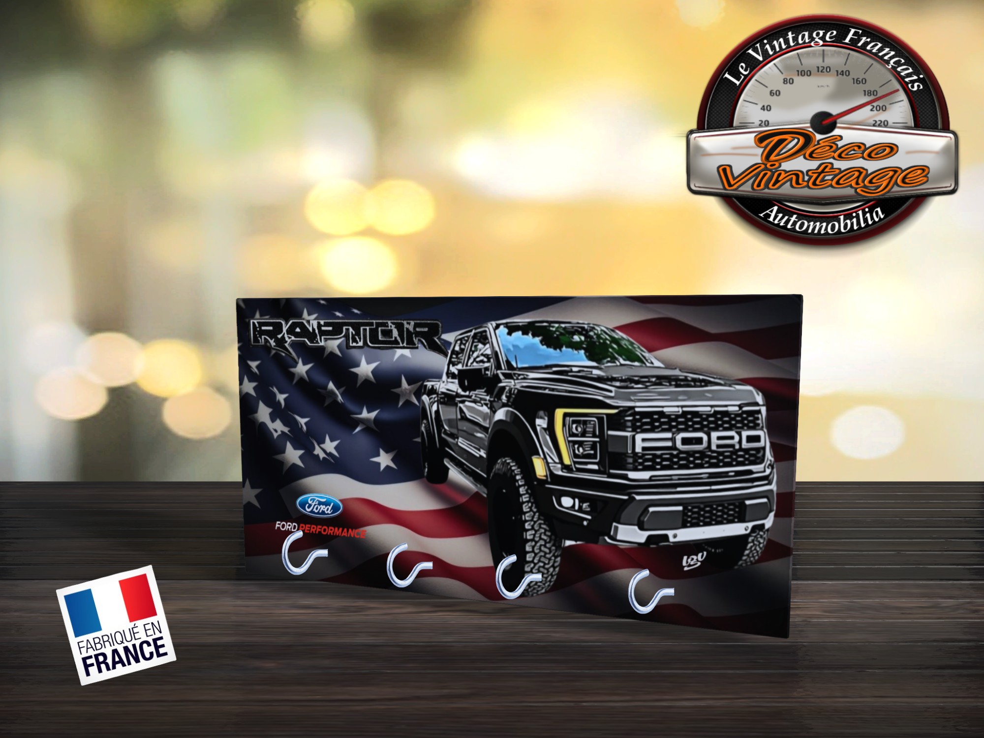accroche-clés mural ford raptor usa truck pick-up