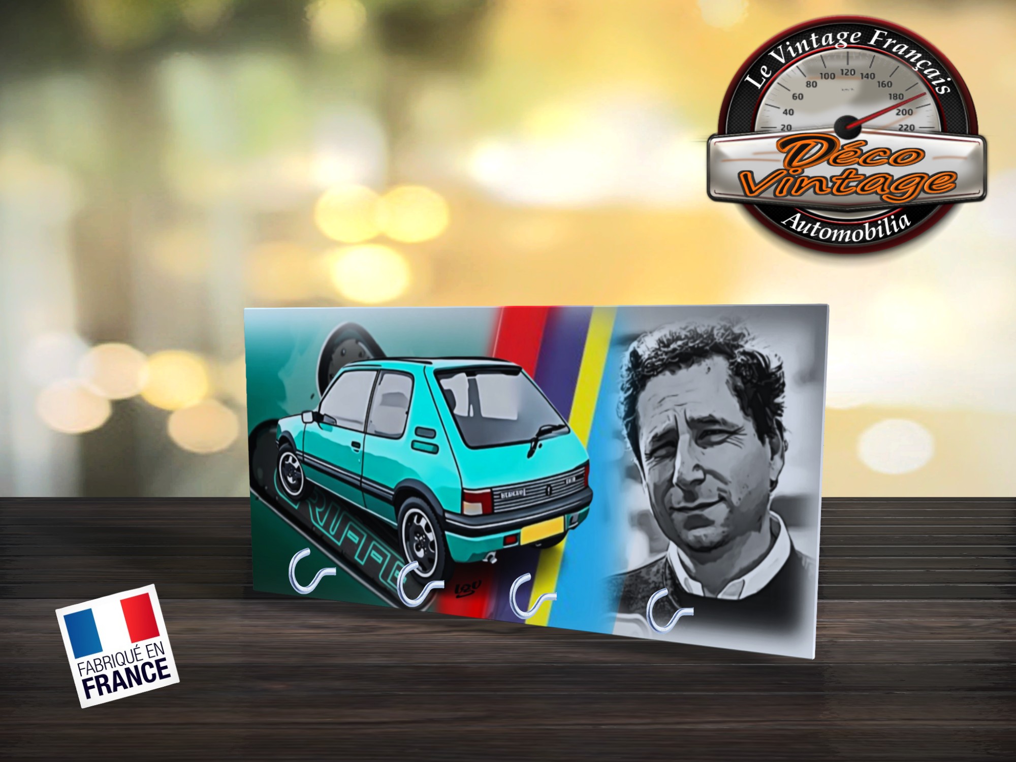 accroche-clés mural peugeot 205 gti griffe jean todd