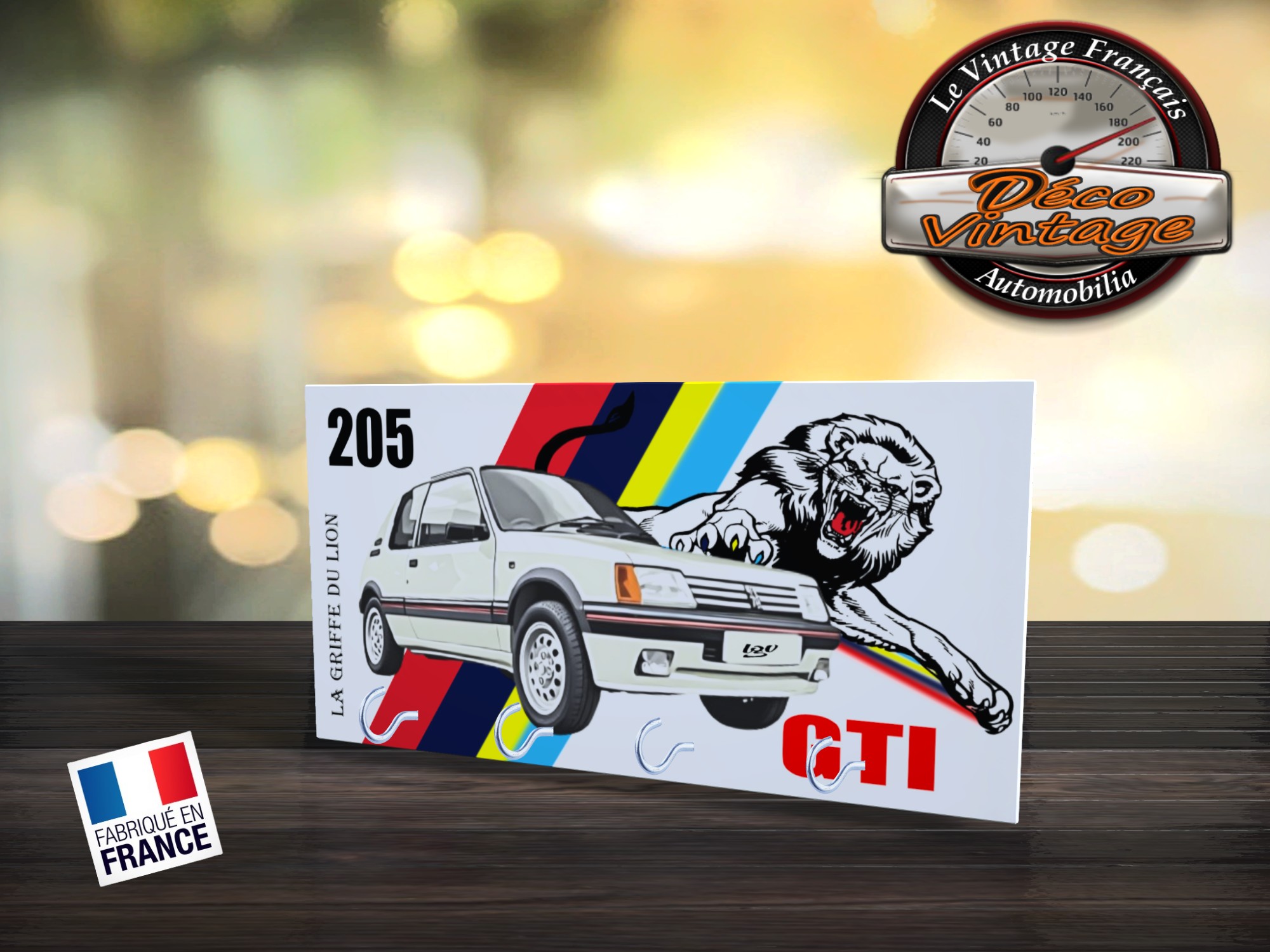 accroche-clés mural peugeot 205 gti