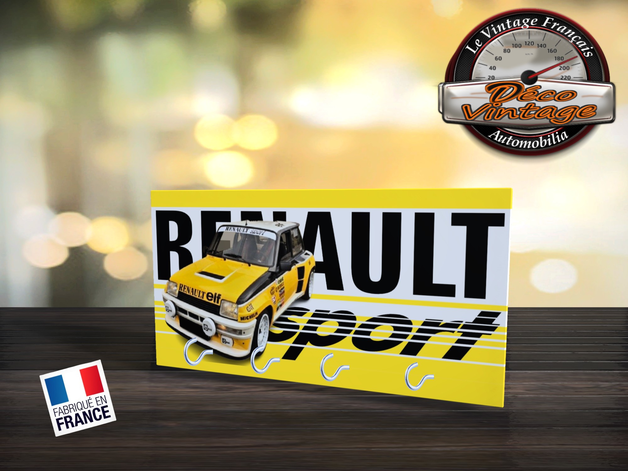 accroche-clés mural renault sport r5 turbo rétro