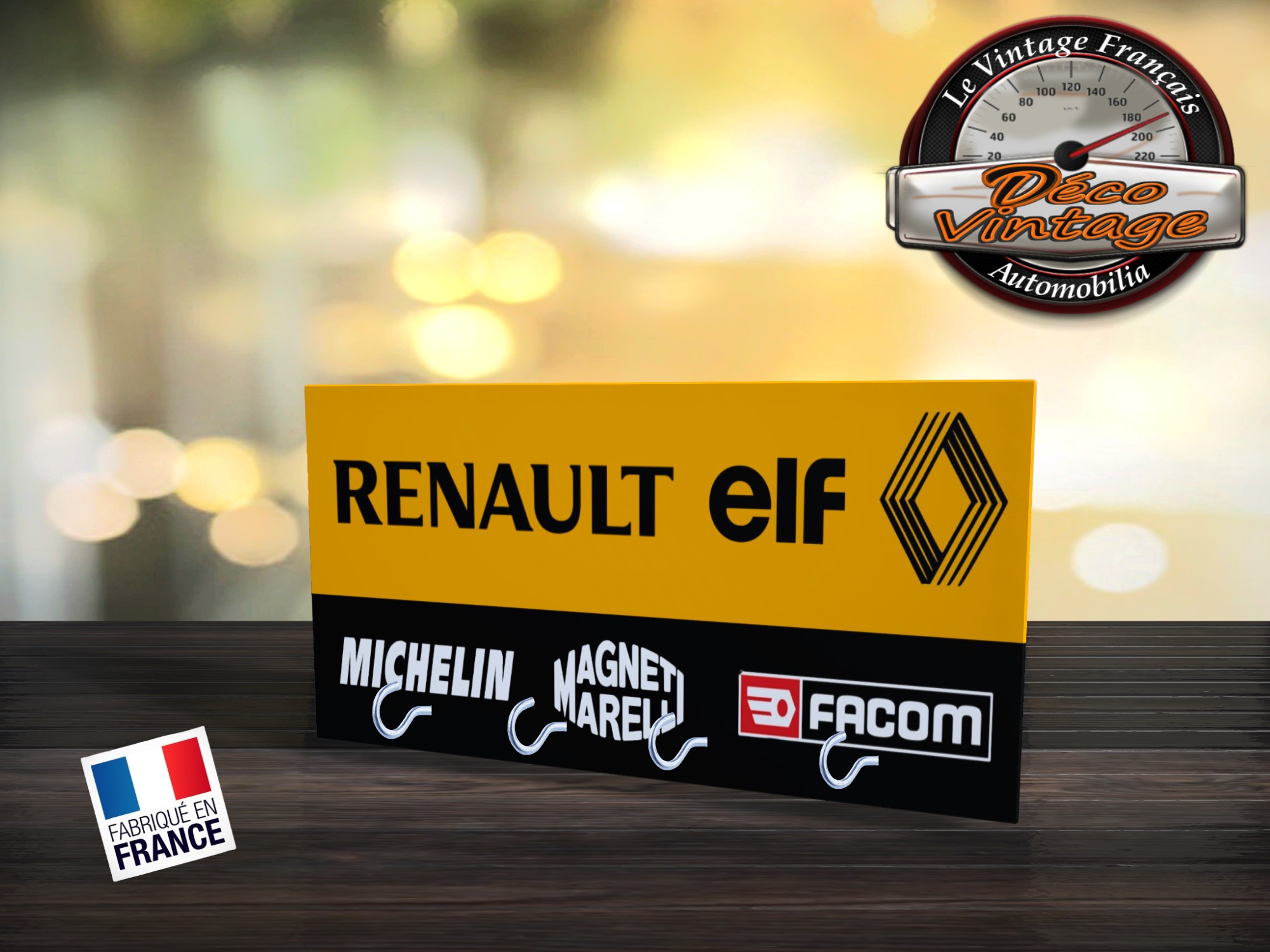 accroche-clés rétro renault sport camel dakar