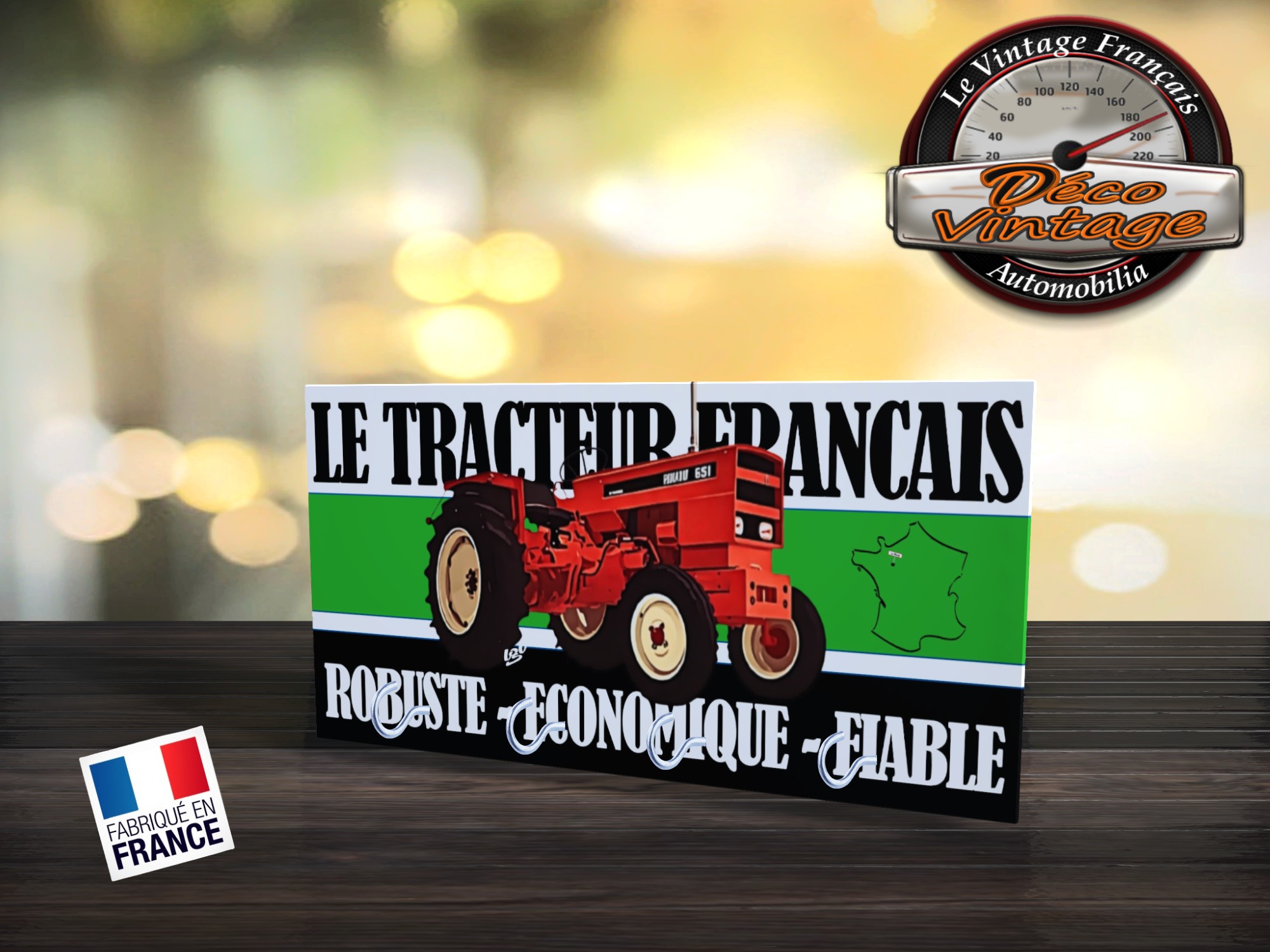 accroche-clés vintage tracteur renault