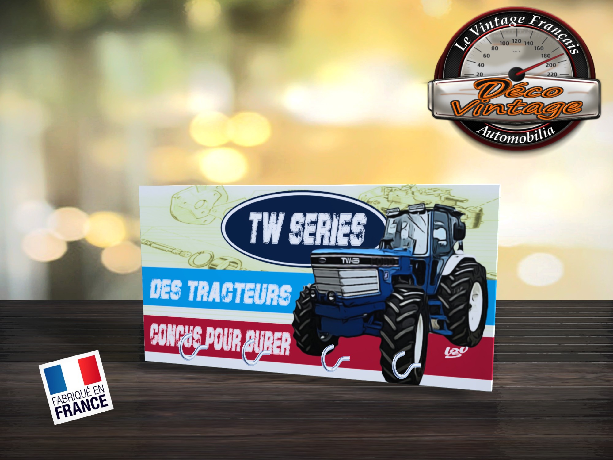 accroche-clés tracteur ford tw25 vintage