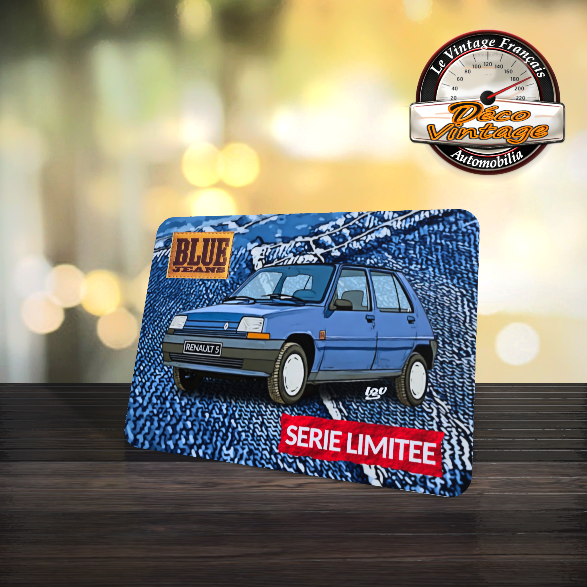 tapis de souris renault r5 blue jean