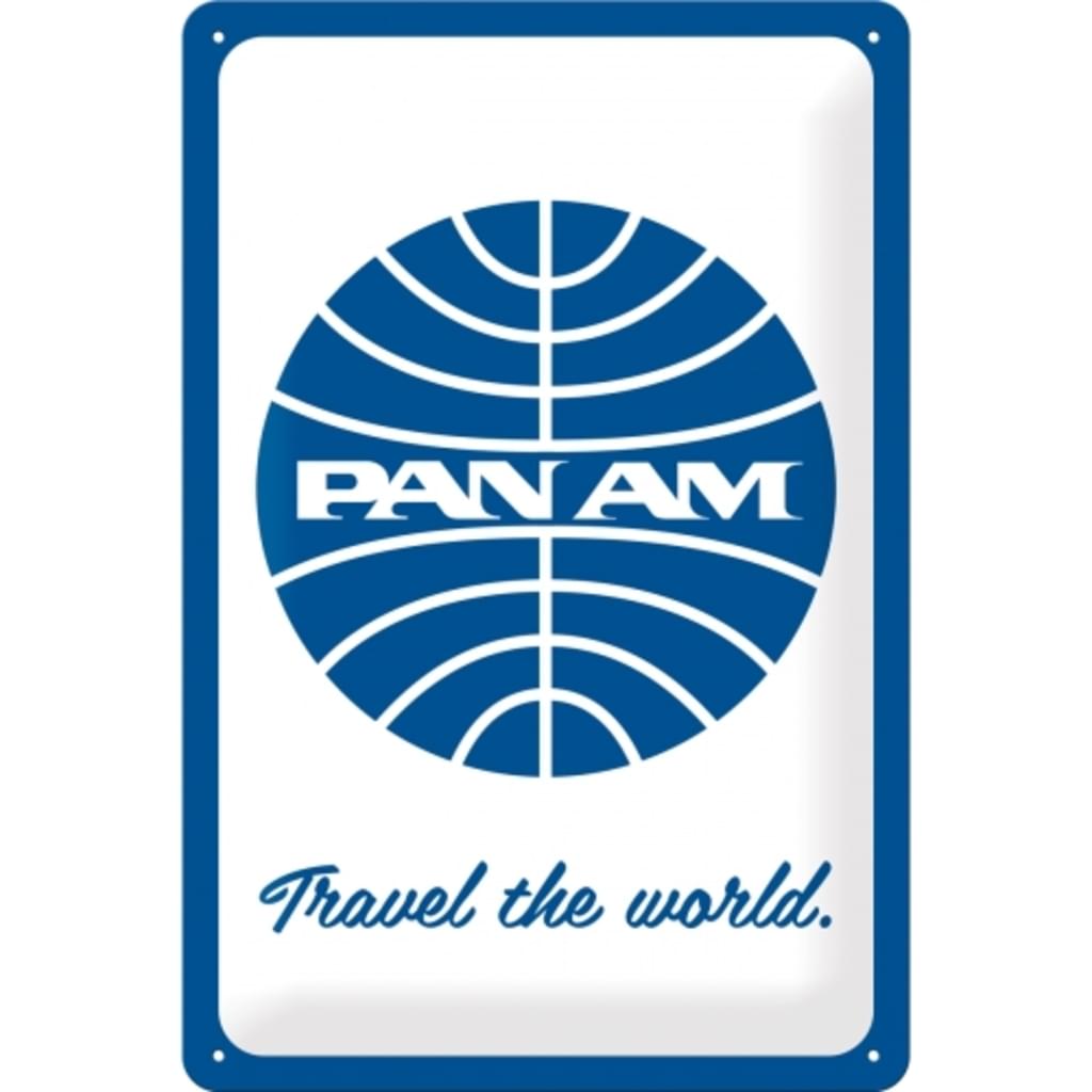plaque publicitaire vintage rétro réclame pan am avion