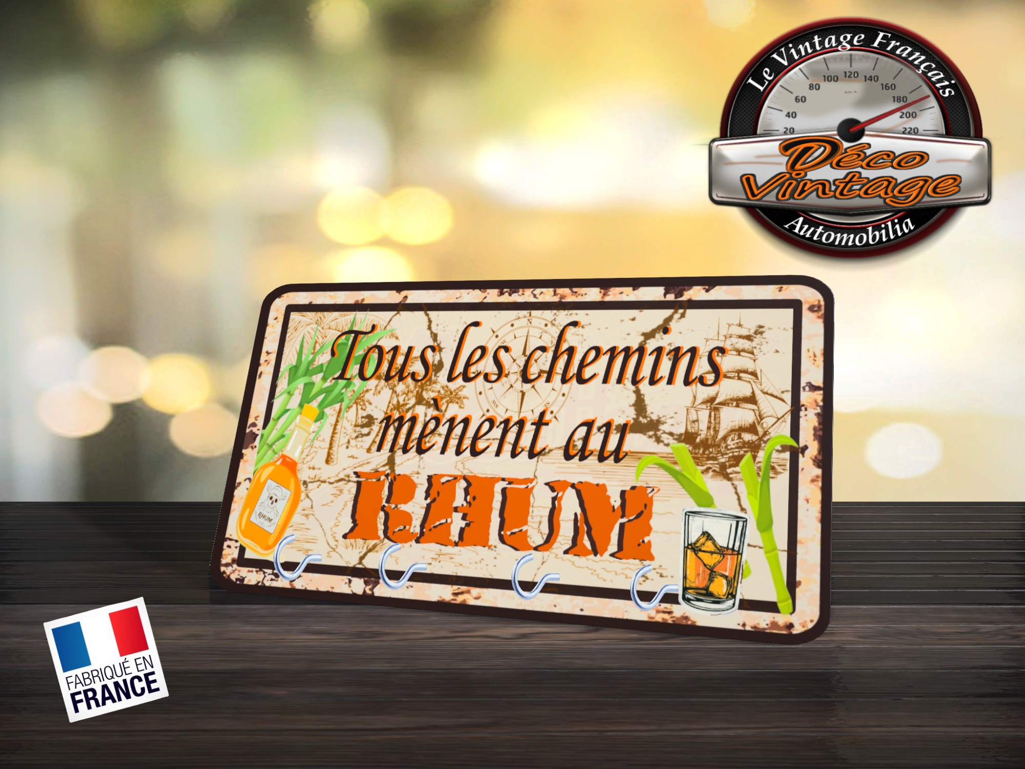 accroche-clés mural le rhum