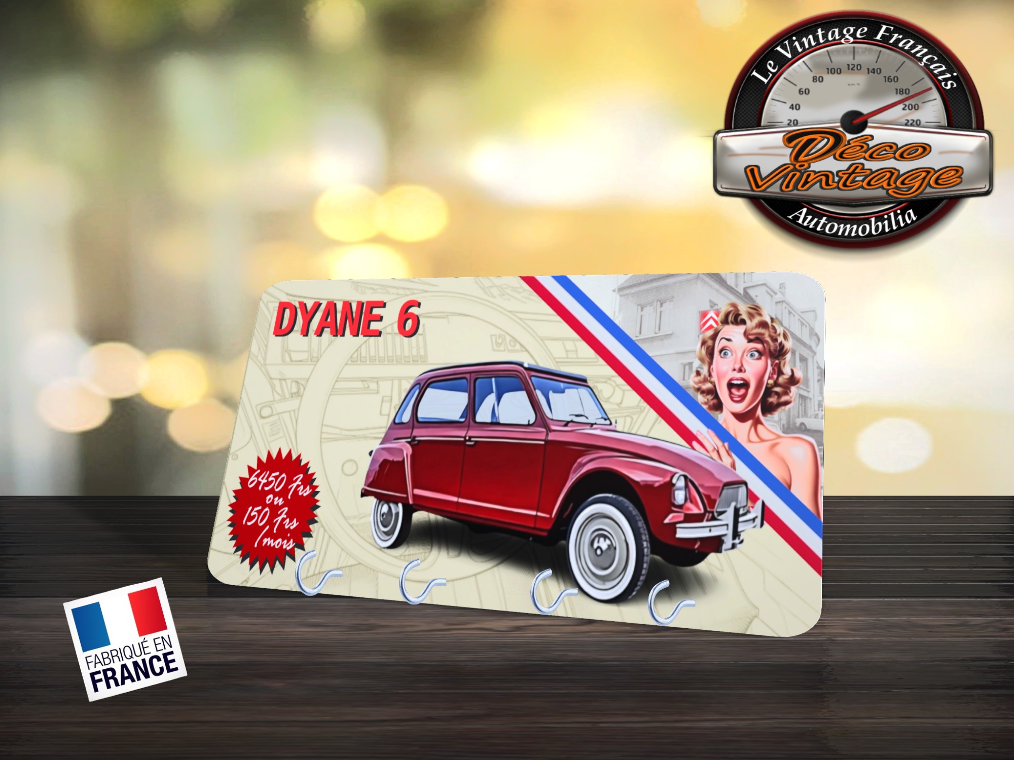 accroche-clés rétro citroen Dyane 6