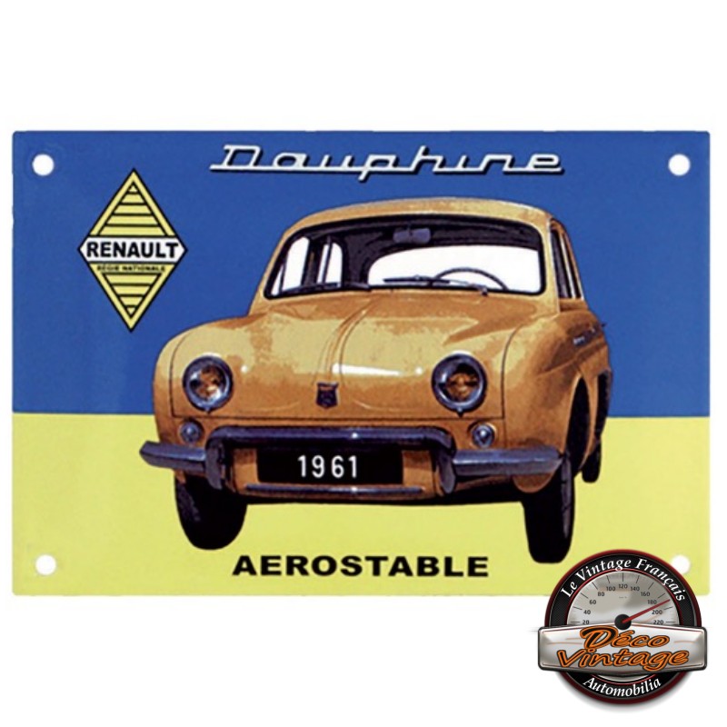 plaque émaillé renault Dauphine rétro