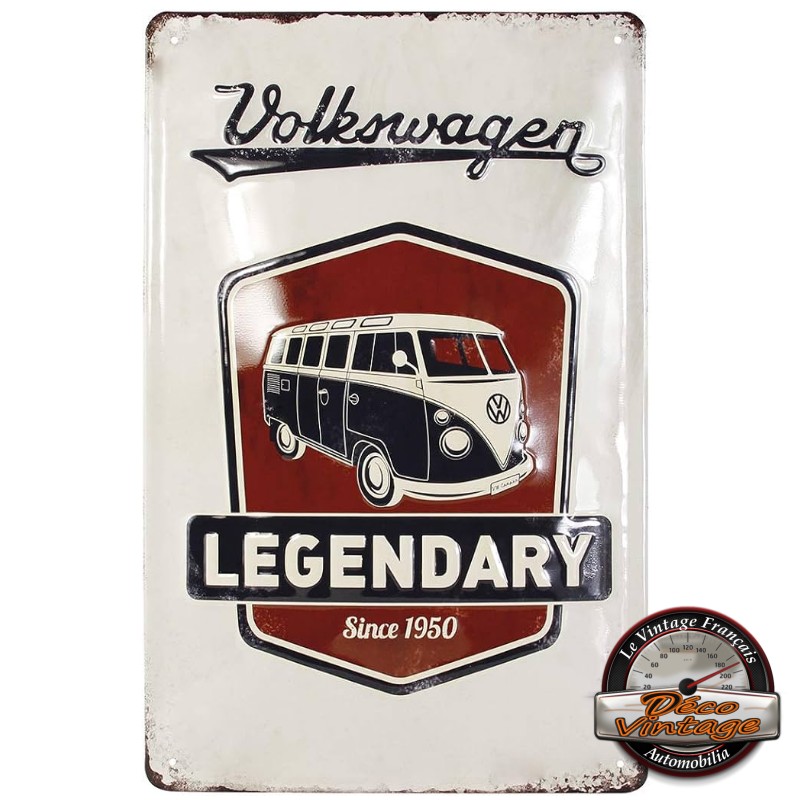 plaque vintage vw combi legendary