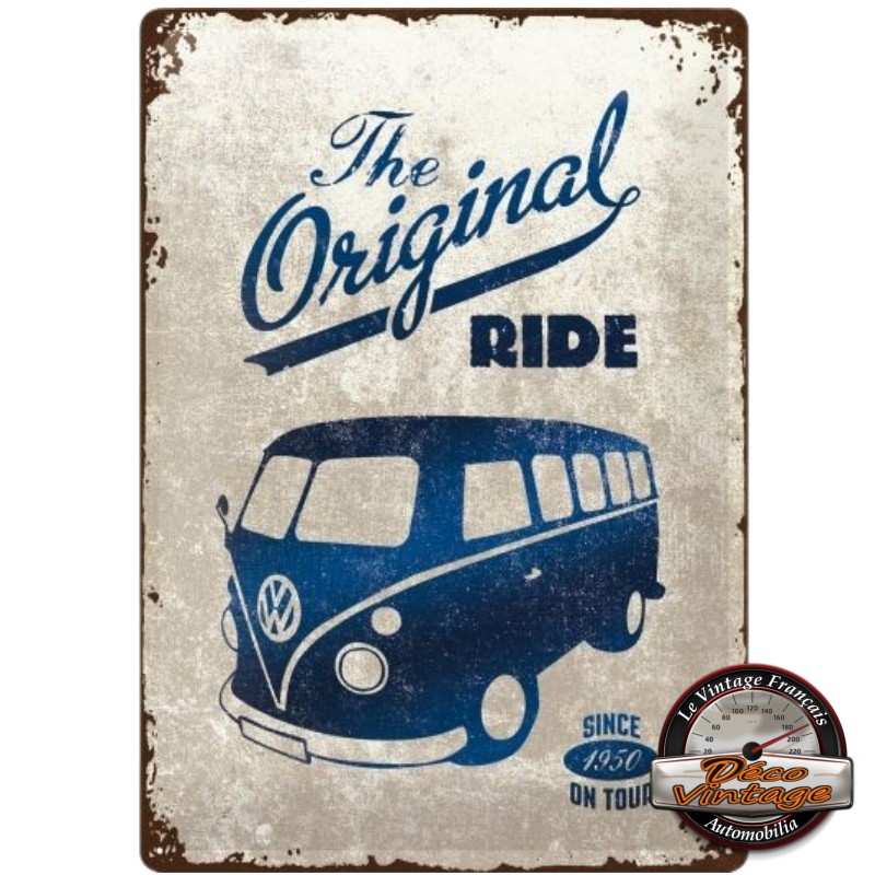 plaque métal vw combi original ride edition limitée 30x40cm