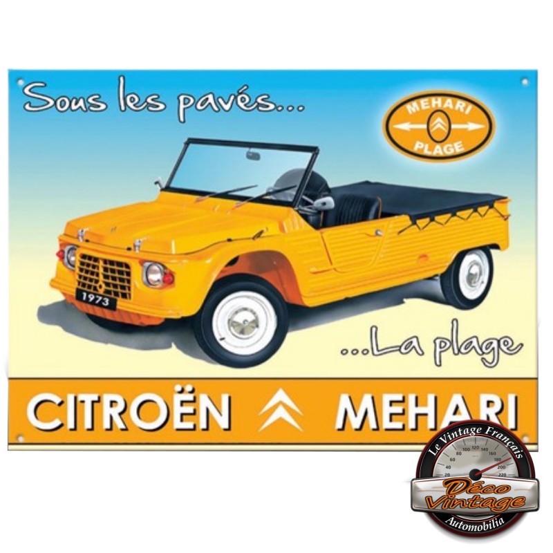 plaque rétro citroen méhari collection