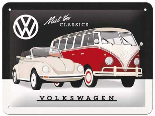 plaque métal collection combi beetle vw émaillée vintage