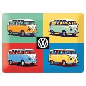 plaque déco métal vw combi bulli pop art collection émaillée