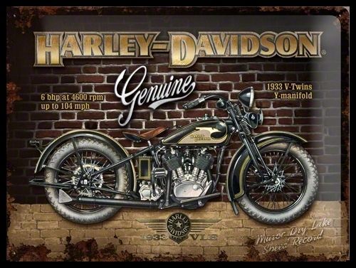 Plaque Déco Moto Harley-Davidson – Rouge Vintage – Pour Atelier Ou Salon