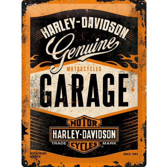Plaque Harley garage 40 x 60 - Déco murale/Plaques 60x40 cm - decovintage