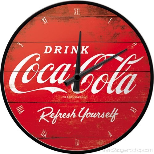 Horloge Murale Coca-Cola Light 41 Cm – Néon Rouge, Vintage, état Correct