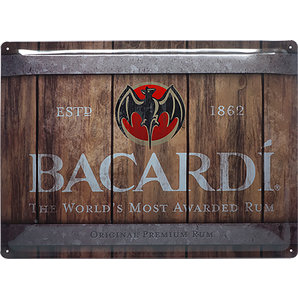plaque métal bacardi 40x30