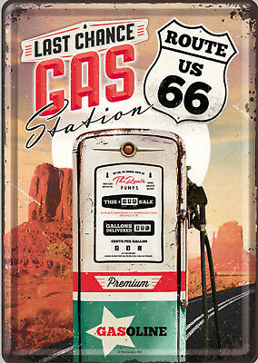 plaque métal route 66 gas station