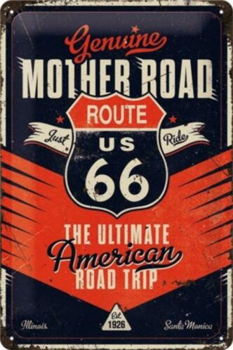 plaque métal route 66 us