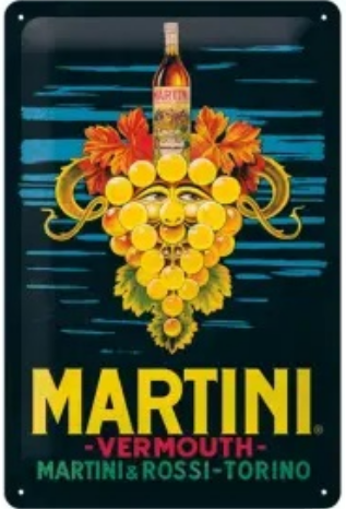 plaque métal martini vermouth