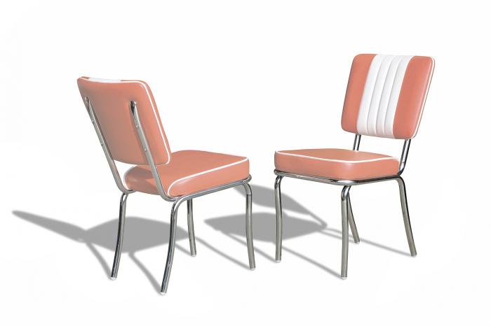 chaise rétro rose