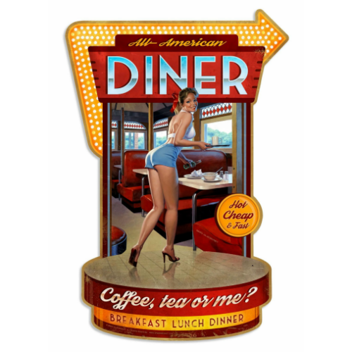 PIN-UP-DINER-METAL-VINTAGE