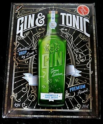 plaque metal gin tonic 40x30