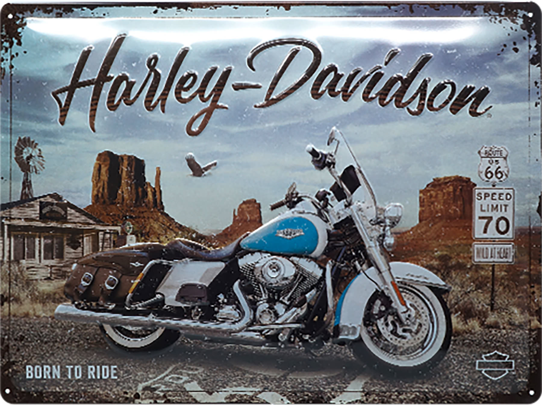 plaque déco harley route 66