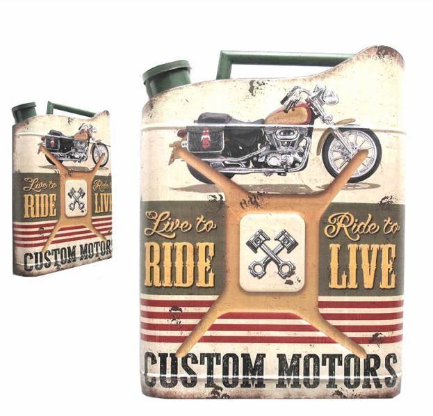 Plaque cadre metal bidon jerrican moto