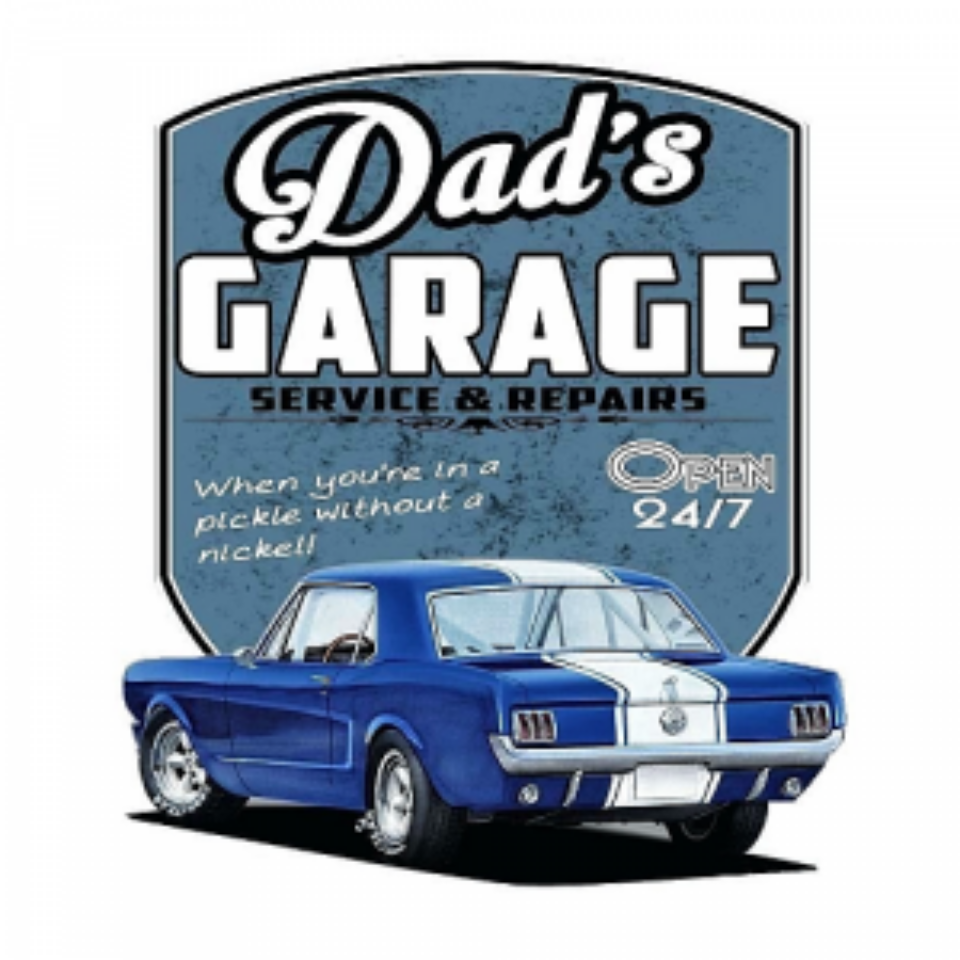 plaque métal Dad's garage