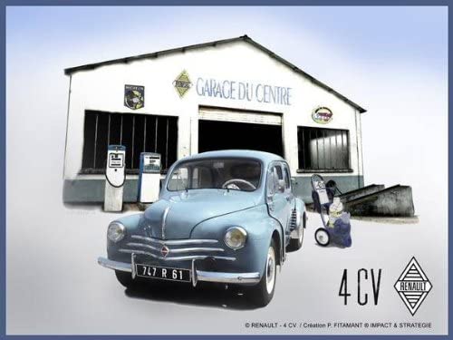plaque garage renault 4 cv