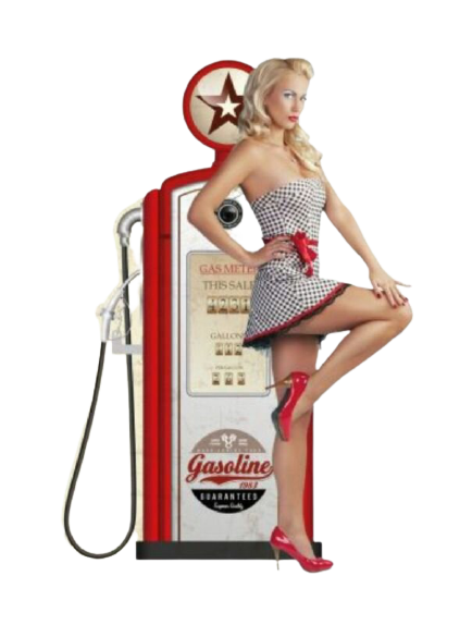 plaque métal pin-up pompe gasoline