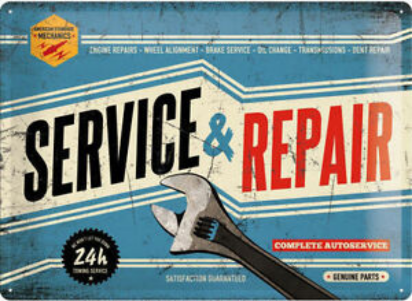 plaque métal garage service repair