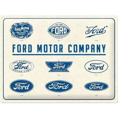plaque métal ford logos evolution émaillée déco vintage