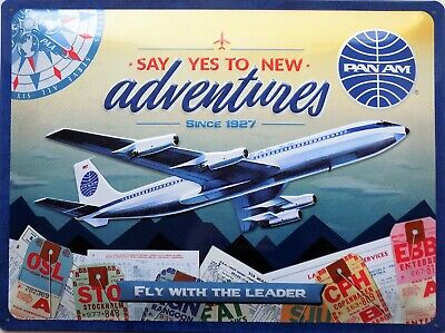 plaque vintage pan-am avion