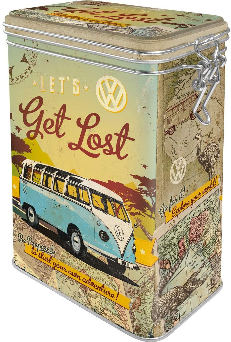 boite métal rétro volkswagen combi clips