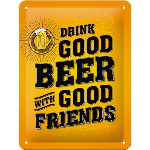 plaque métal drink good beer