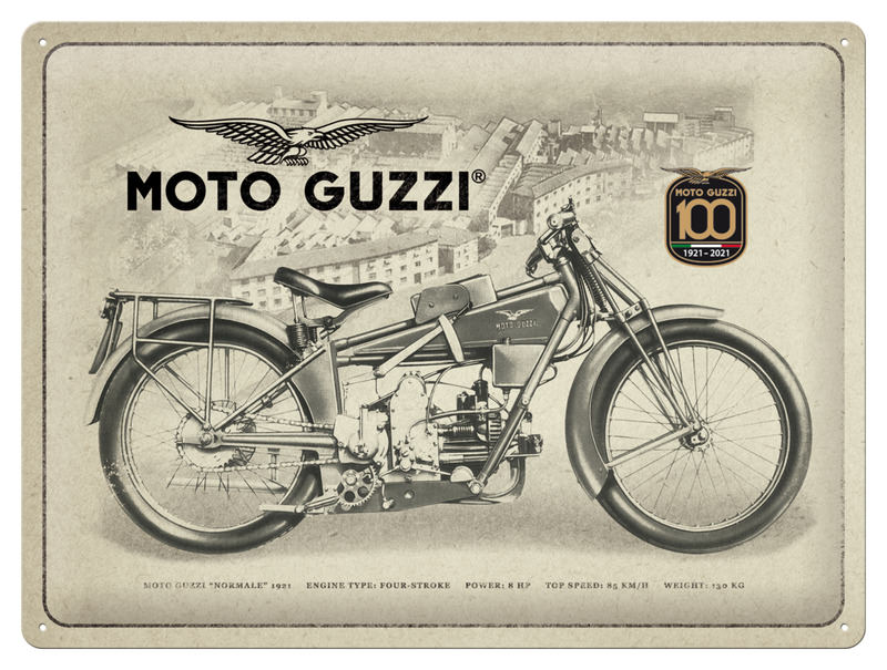 plaque émaillée moto guzzi edition anniversaire 100 ans