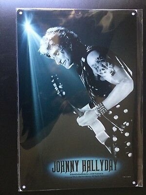 Plaque-metal-30x20cm-JOHNNY-HALLIDAY-Tatouage-tête-loup