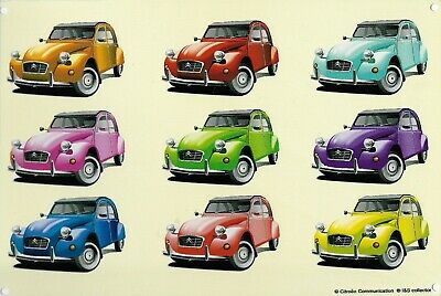 PLAQUE-METAL-vintage-CITROËN-2-CV-POP-ART