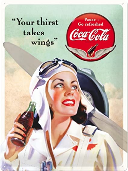 plaque-metal-coca-cola-pin-up-vintage
